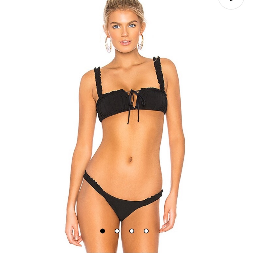 Blue Life Exotica Ruffle Bathing Suit in Black